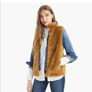 J Crew Plush Fleece Excursion Vest Golden Hickory
